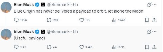 马斯克回应NASA向蓝色起源开放登月着陆器生产